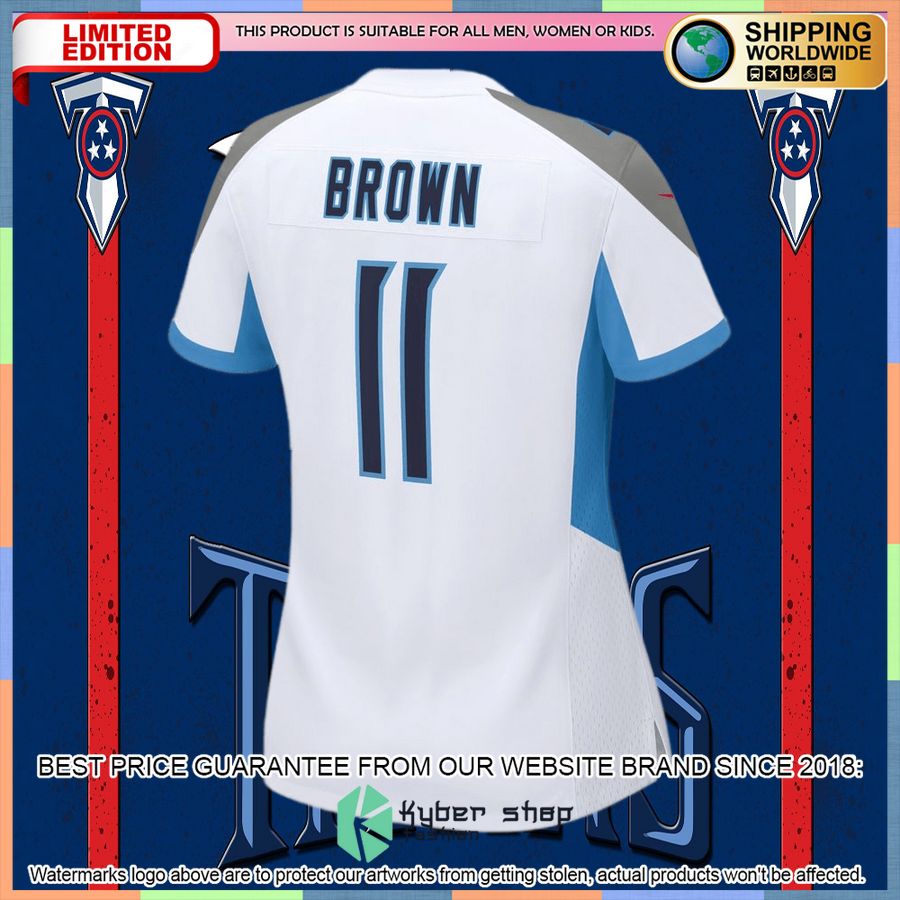 AJ Brown Tennessee Titans Women's White Football Jersey 6 AJ Brown Tennessee Titans Women's White Football Jersey word3