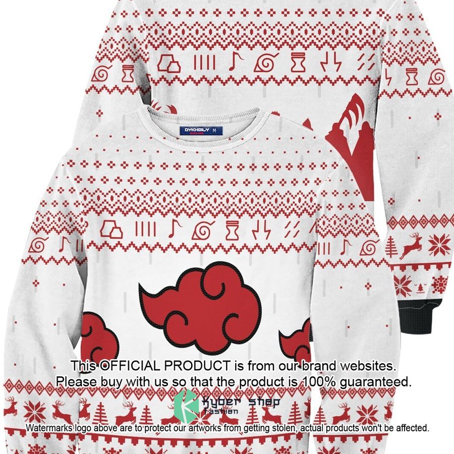 Akatsuki Symbol White Christmas Sweater