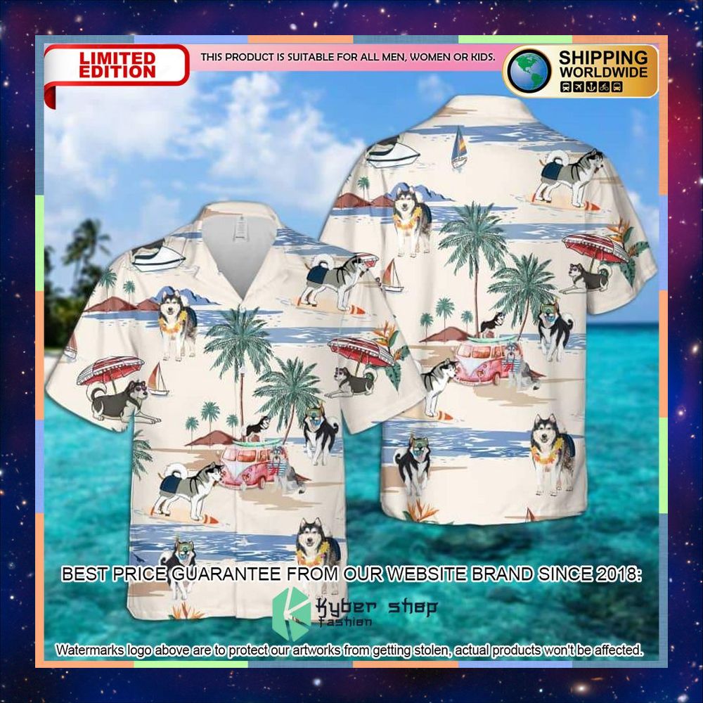 Alaskan Malamute Summer Beach Hawaiian Shirt 3 Alaskan Malamute Summer Beach Hawaiian Shirt word1