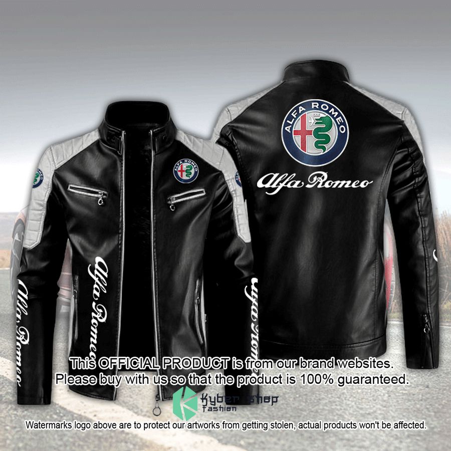 Alfa Romeo Motor Block Leather Jacket word3