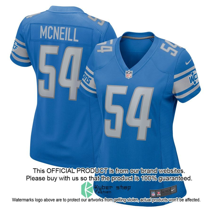 Alim McNeill Detroit Lions Women's Blue Football Jersey 4 Alim McNeill Detroit Lions Women's Blue Football Jersey word1