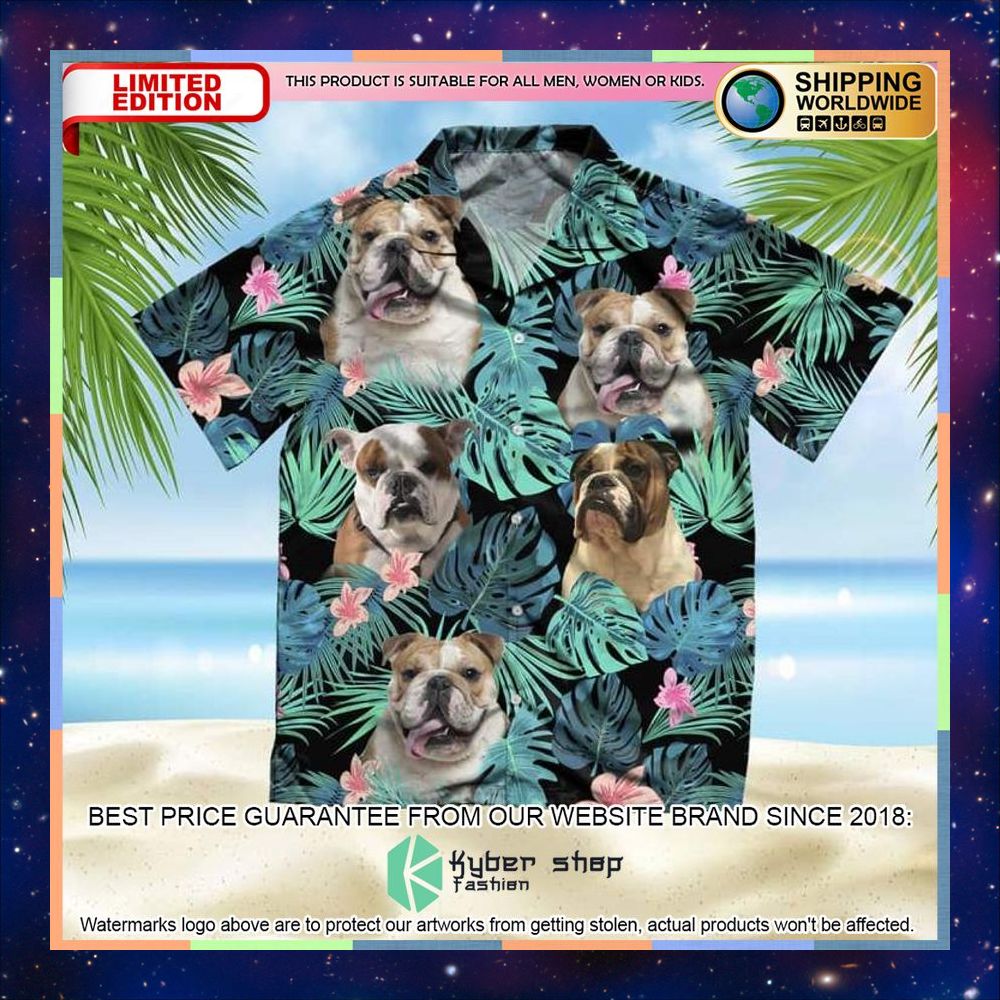 American Bulldog Summer Leaves Hawaiian Shirt 3 American Bulldog Summer Leaves Hawaiian Shirt word2