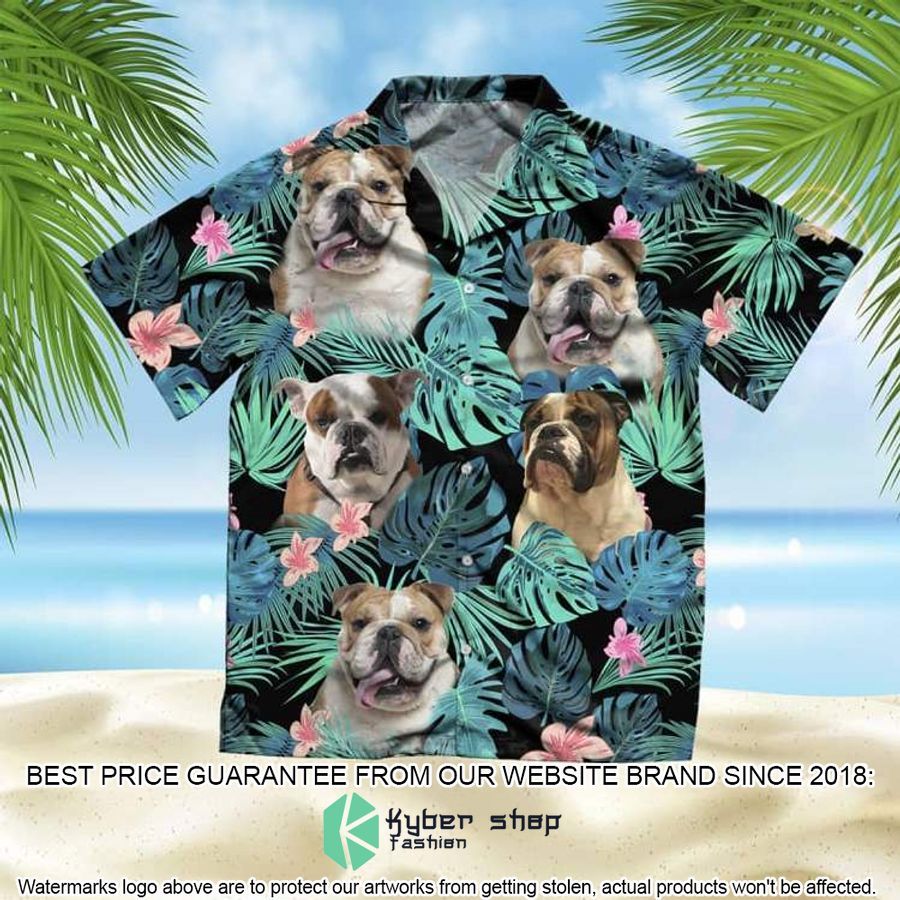 American Bulldog Summer Leaves Hawaiian Shirt