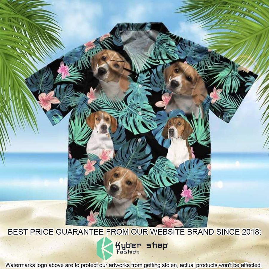 American English Foxhound Summer Leaves Hawaiian Shirt