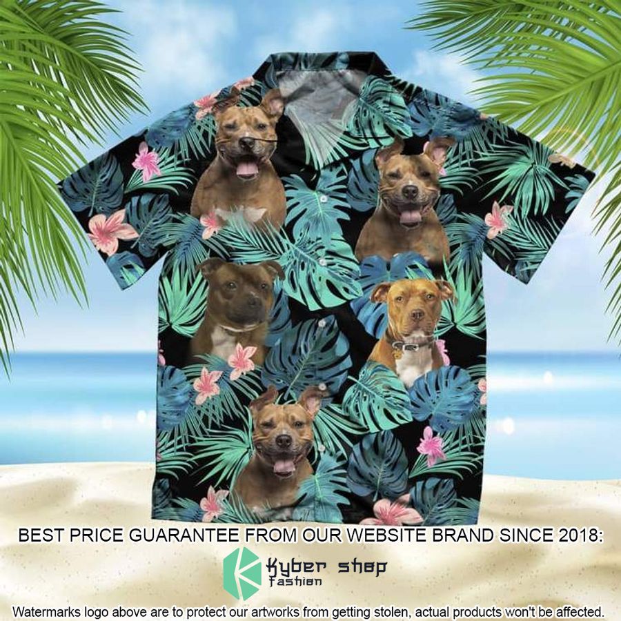 American Staffordshire Terrier Summer Leaves Hawaiian Shirt