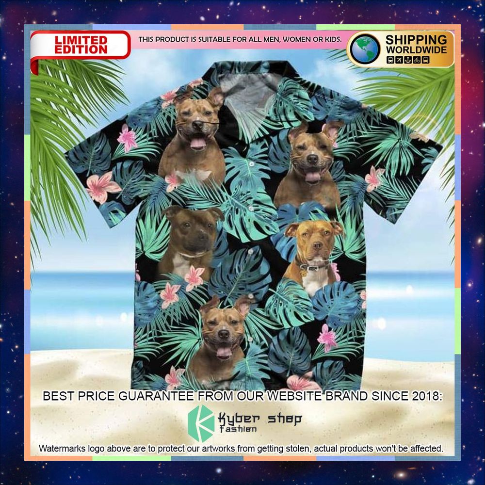 American Staffordshire Terrier Summer Leaves Hawaiian Shirt 3 American Staffordshire Terrier Summer Leaves Hawaiian Shirt word2