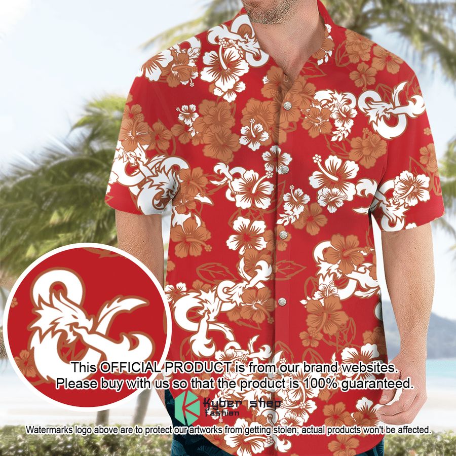 Ampersand Pattern Dungeons and Dragons Hawaiian Shirt word1