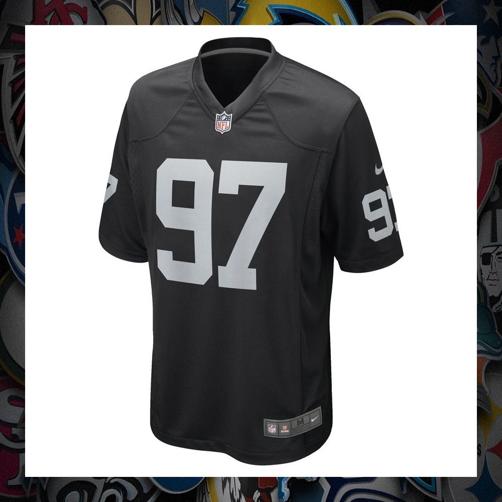Andrew Billings Las Vegas Raiders Black Football Jersey 6 Andrew Billings Las Vegas Raiders Black Football Jersey word2