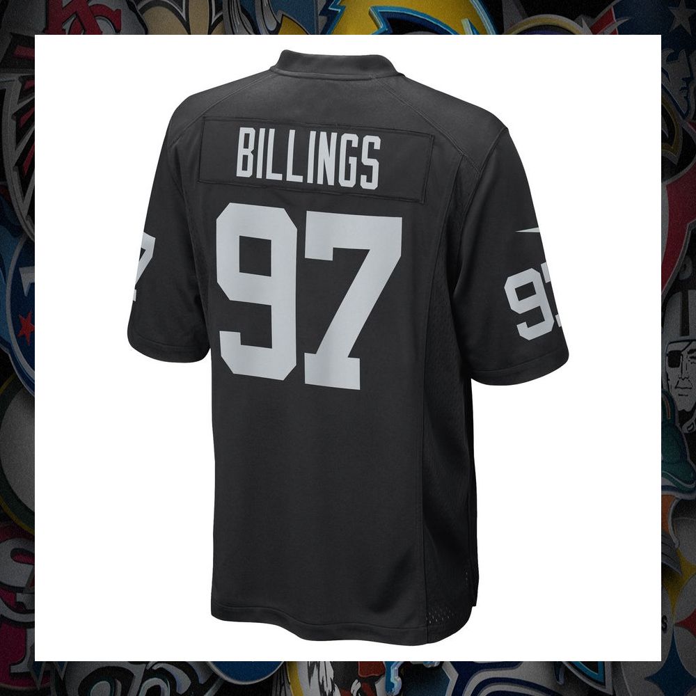 Andrew Billings Las Vegas Raiders Black Football Jersey 7 Andrew Billings Las Vegas Raiders Black Football Jersey word2