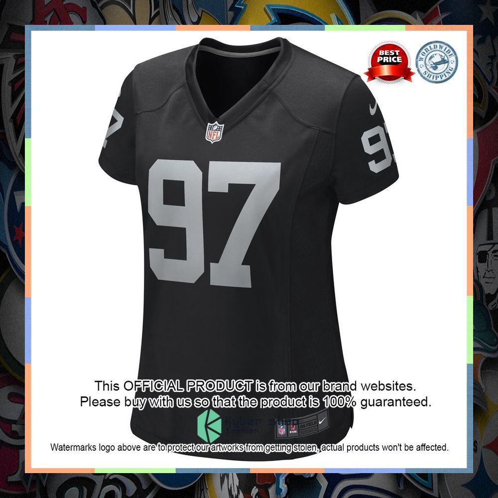 Andrew Billings Las Vegas Raiders Women's Black Football Jersey 6 Andrew Billings Las Vegas Raiders Women's Black Football Jersey word2