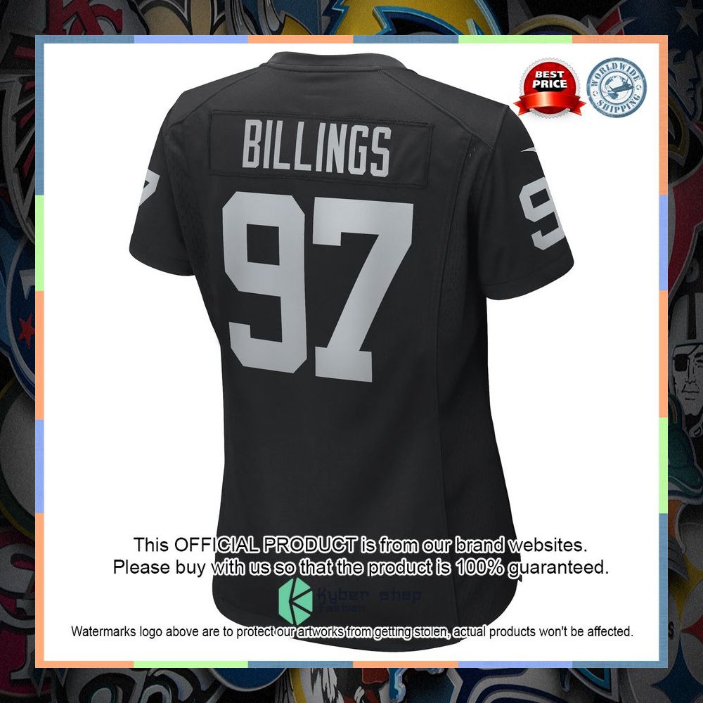 Andrew Billings Las Vegas Raiders Women's Black Football Jersey 7 Andrew Billings Las Vegas Raiders Women's Black Football Jersey word2