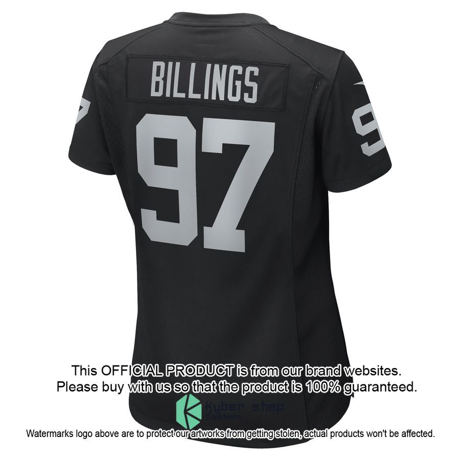 Andrew Billings Las Vegas Raiders Women's Black Football Jersey 3 Andrew Billings Las Vegas Raiders Women's Black Football Jersey word2