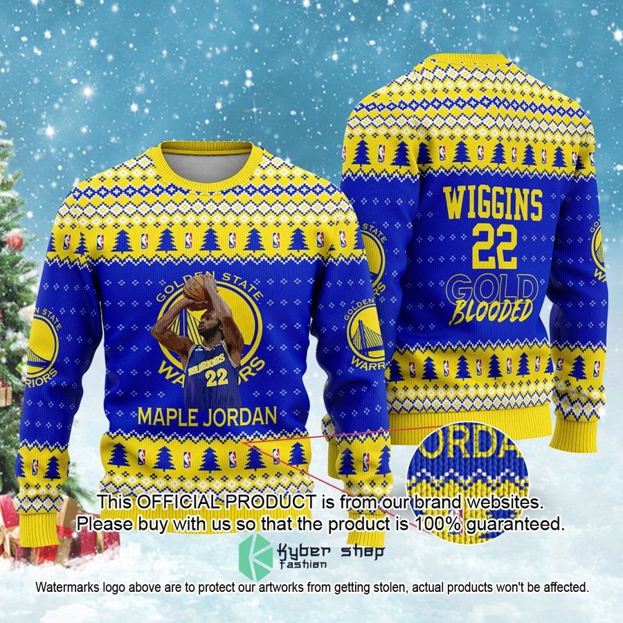 Andrew Wiggins Golden States Warriors Gold Blooded NBA Christmas Sweater