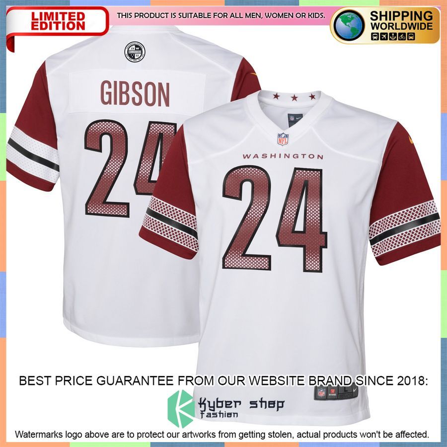 Antonio Gibson Washington Commanders Youth White Football Jersey