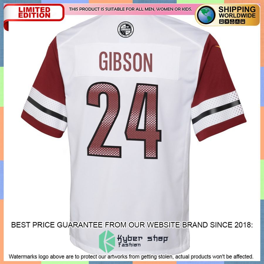 Antonio Gibson Washington Commanders Youth White Football Jersey 3 Antonio Gibson Washington Commanders Youth White Football Jersey word1