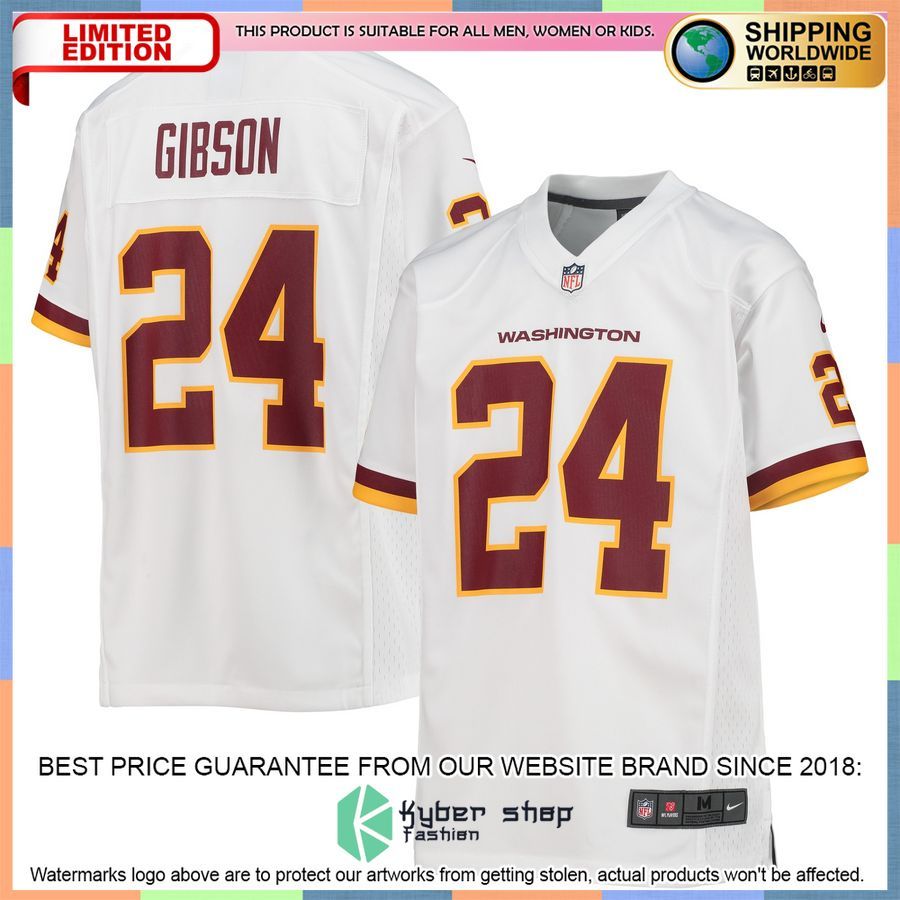 Antonio Gibson Washington Football Team Youth White Football Jersey