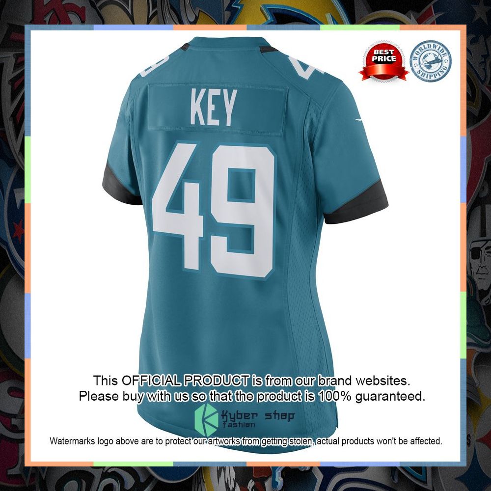 Arden Key Jacksonville Jaguars Women's Teal Football Jersey 7 Arden Key Jacksonville Jaguars Women's Teal Football Jersey word1