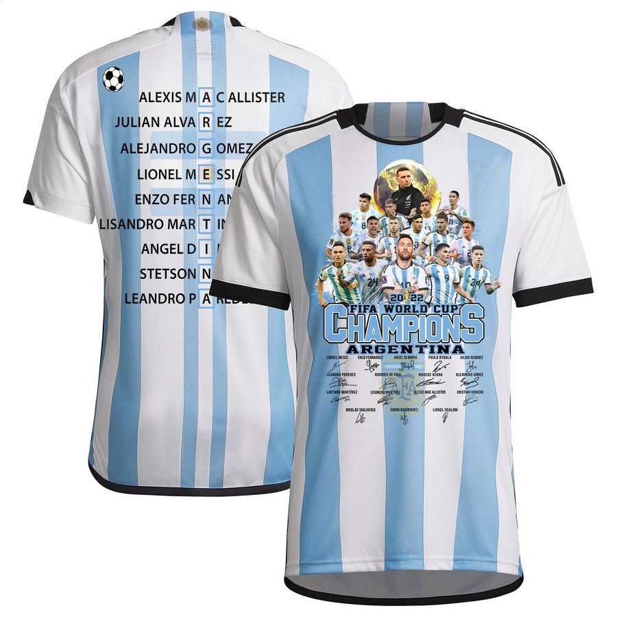 Argentina 2022 Fifa World Cup Champions 3D Shirt