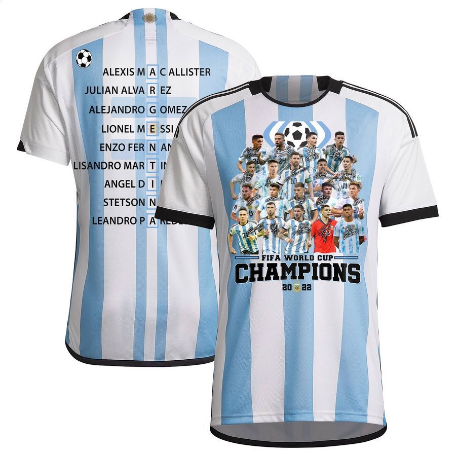 Argentina Fifa World Cup Champions 2022 3D Shirt
