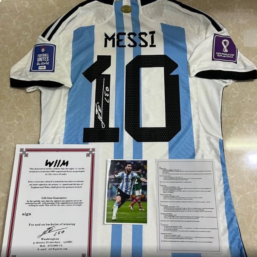 Argentina Messi Signature home jersey word1