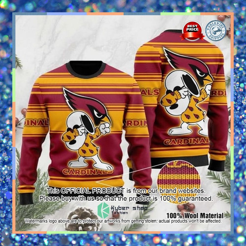 Arizona Cardinals Snoopy Dabbing Christmas Sweater 3 Arizona Cardinals Snoopy Dabbing Christmas Sweater word1