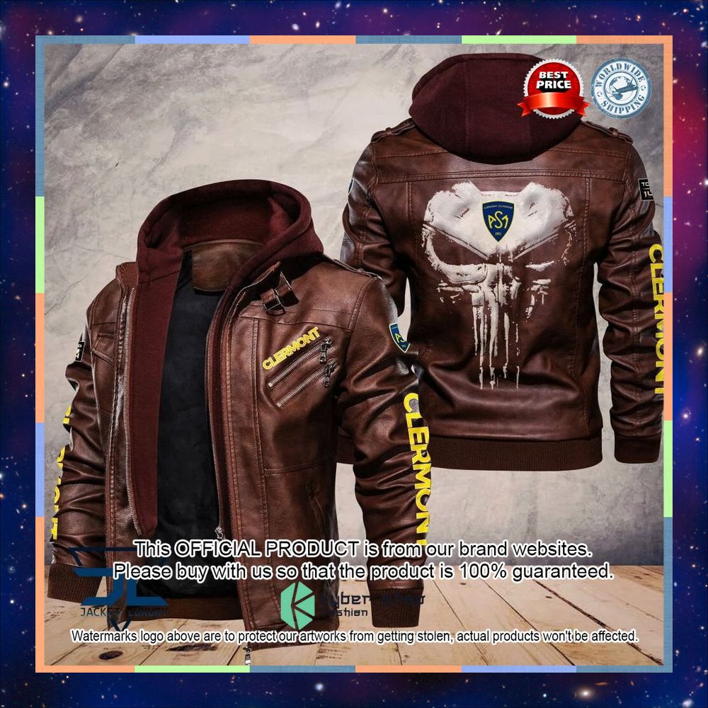 ASM Clermont Auvergne Punisher Skull Leather Jacket 4 ASM Clermont Auvergne Punisher Skull Leather Jacket word2