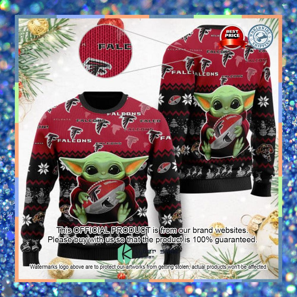 Atlanta Falcons Baby Yoda Christmas Sweater 3 Atlanta Falcons Baby Yoda Christmas Sweater word1