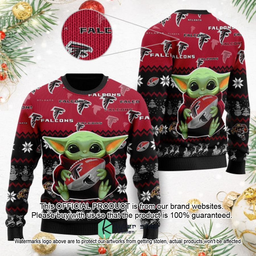Atlanta Falcons Baby Yoda Christmas Sweater