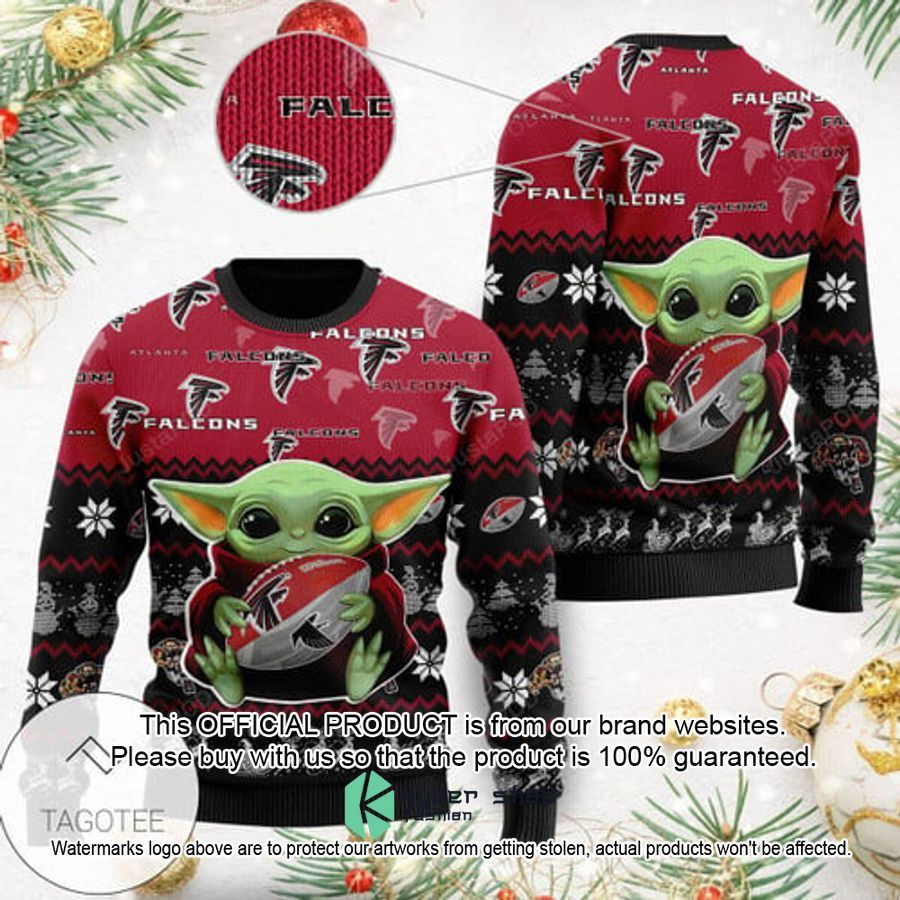 Atlanta Falcons Baby Yoda Holiday Xmas Party Christmas Sweater