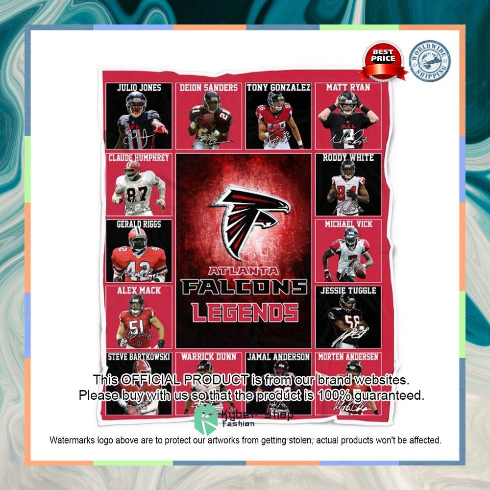 Atlanta Falcons Legends Players NFL Blanket 4 Atlanta Falcons Legends Players NFL Blanket word2
