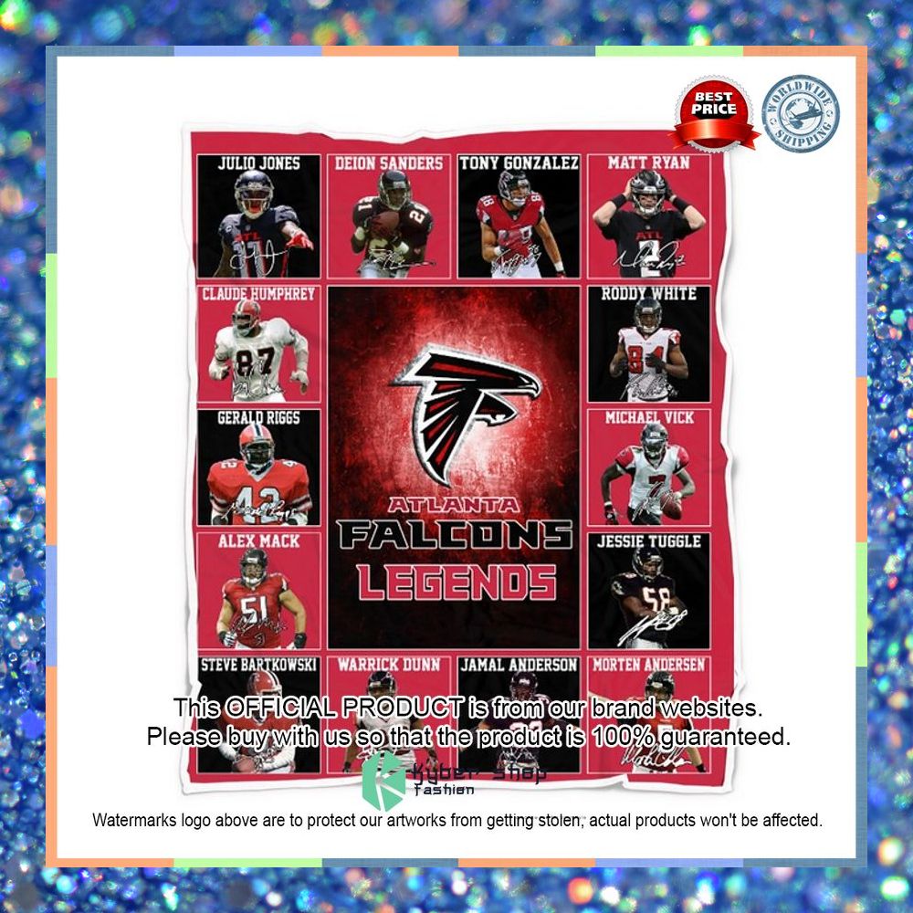 Atlanta Falcons Legends Players NFL Blanket 6 Atlanta Falcons Legends Players NFL Blanket word2