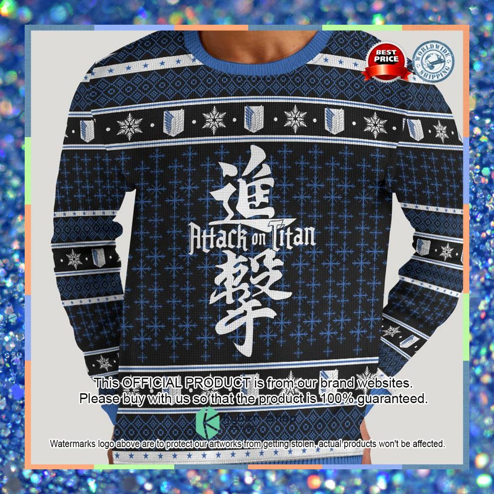 Attack on Titan Christmas Sweater 8 Attack on Titan Christmas Sweater word1