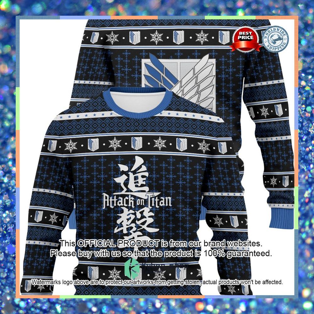 Attack on Titan Christmas Sweater 10 Attack on Titan Christmas Sweater word1