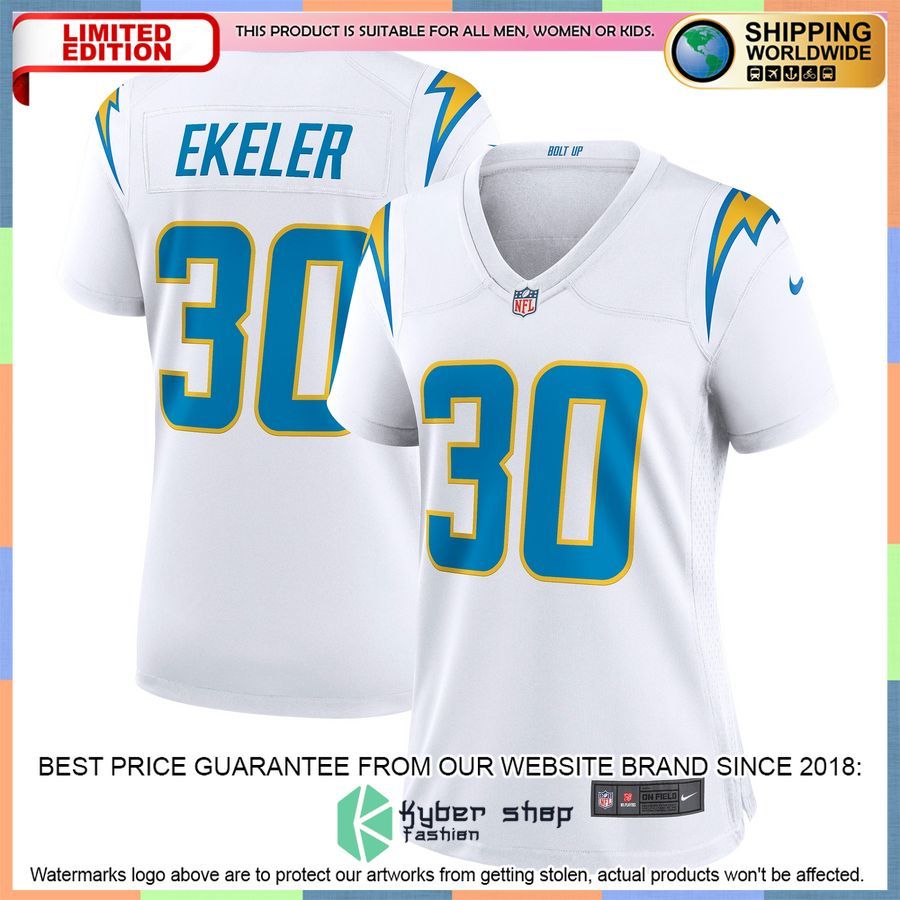 Austin Ekeler Los Angeles Chargers Women's White Football Jersey