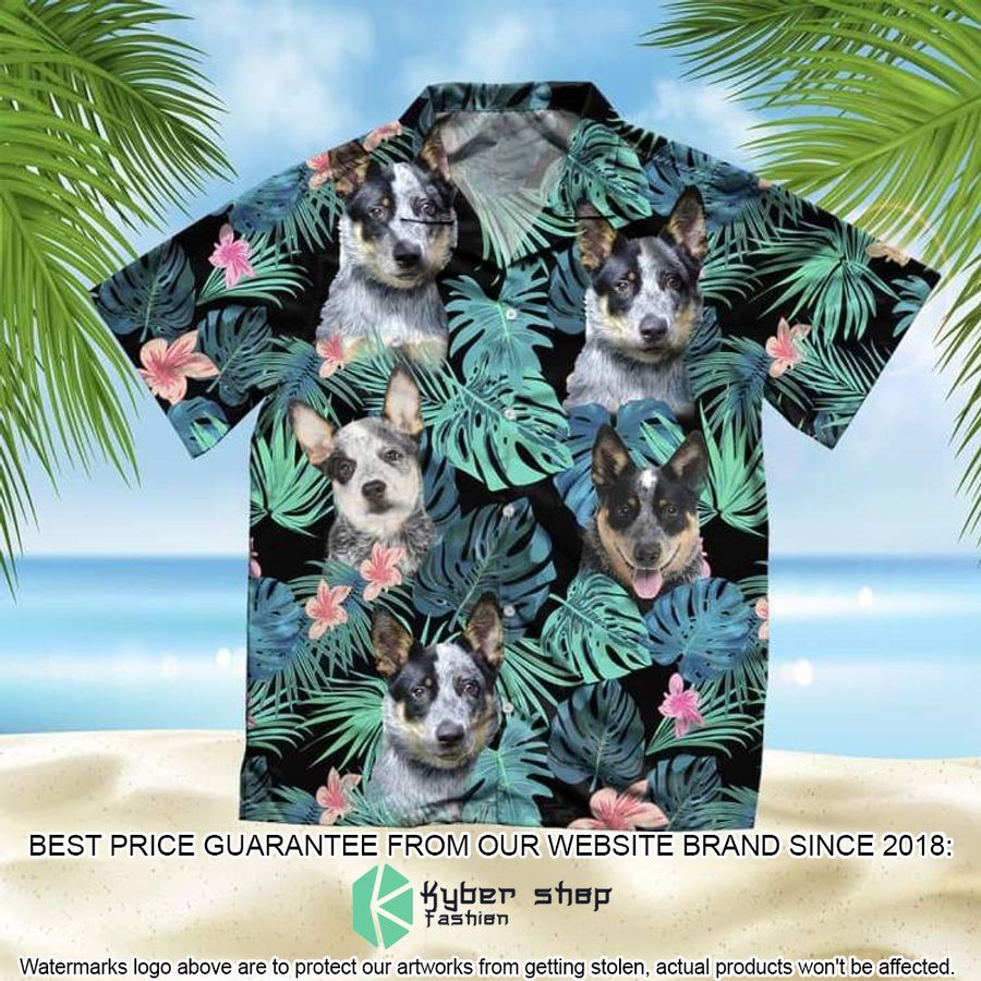 Australian Cattle Summer Leaves Black Hawaiian Shirt