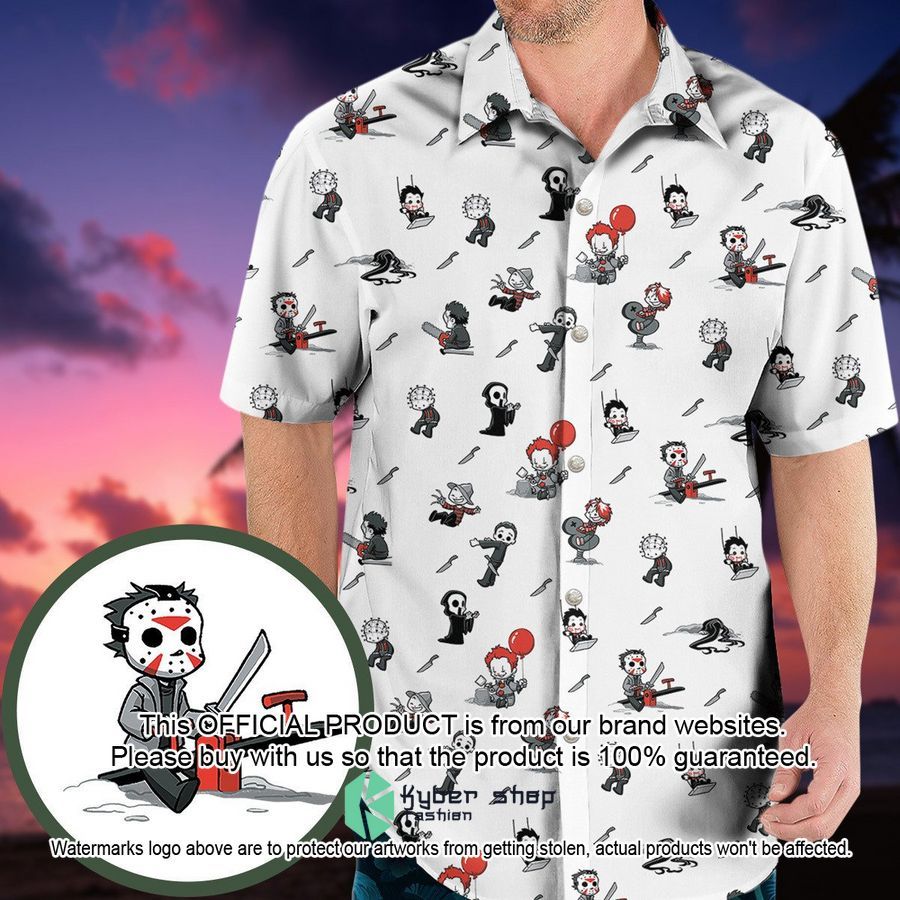 Baby Horror Characters Pattern Hawaiian Shirt word2