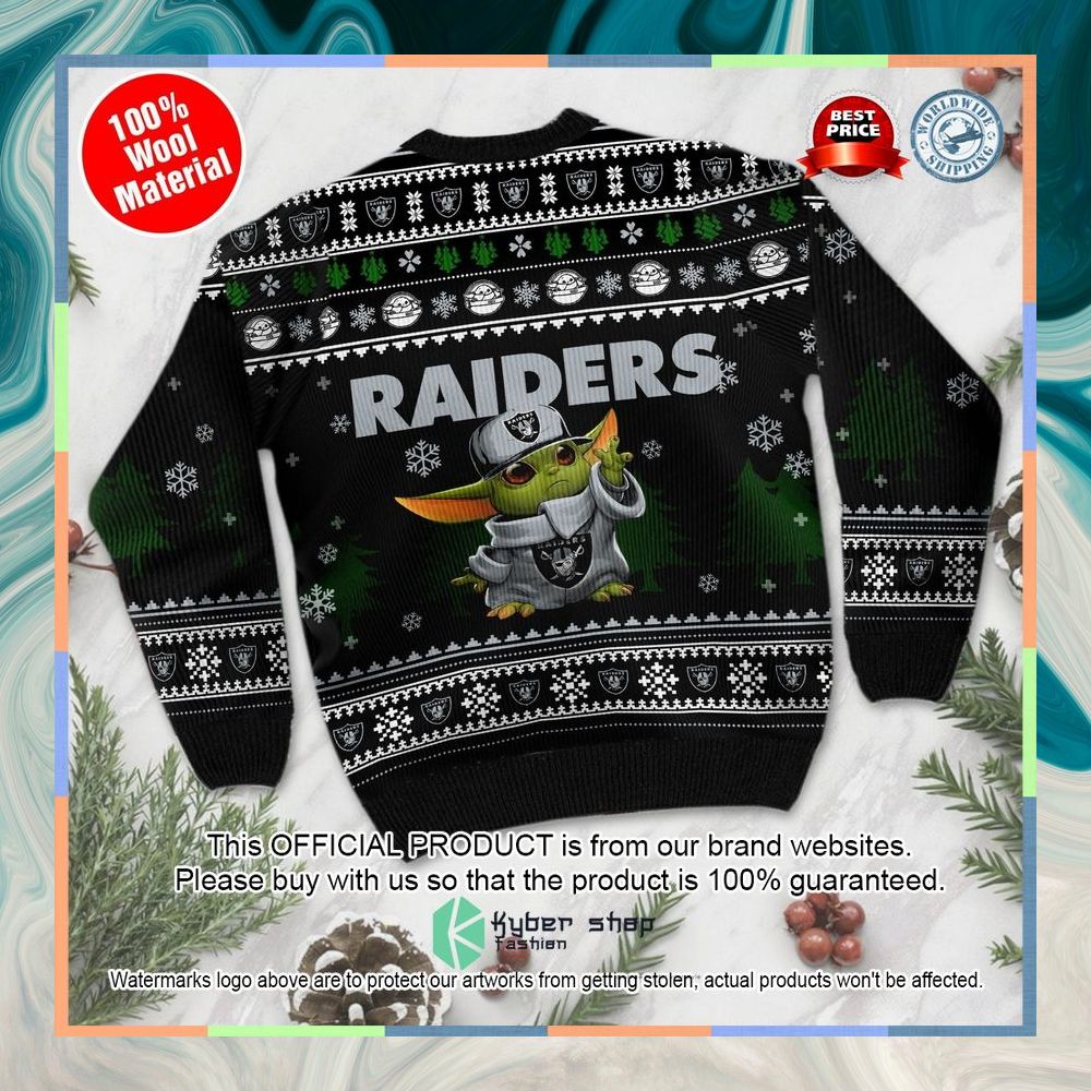 Baby Yoda love Oakland Raiders Holiday Xmas Party Christmas Sweater 8 Baby Yoda love Oakland Raiders Holiday Xmas Party Christmas Sweater word3