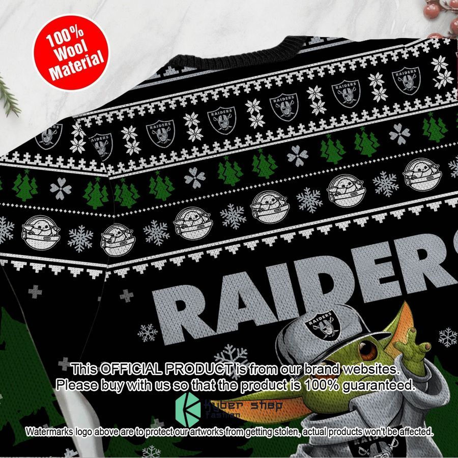 Baby Yoda love Oakland Raiders Holiday Xmas Party Christmas Sweater 5 Baby Yoda love Oakland Raiders Holiday Xmas Party Christmas Sweater word3