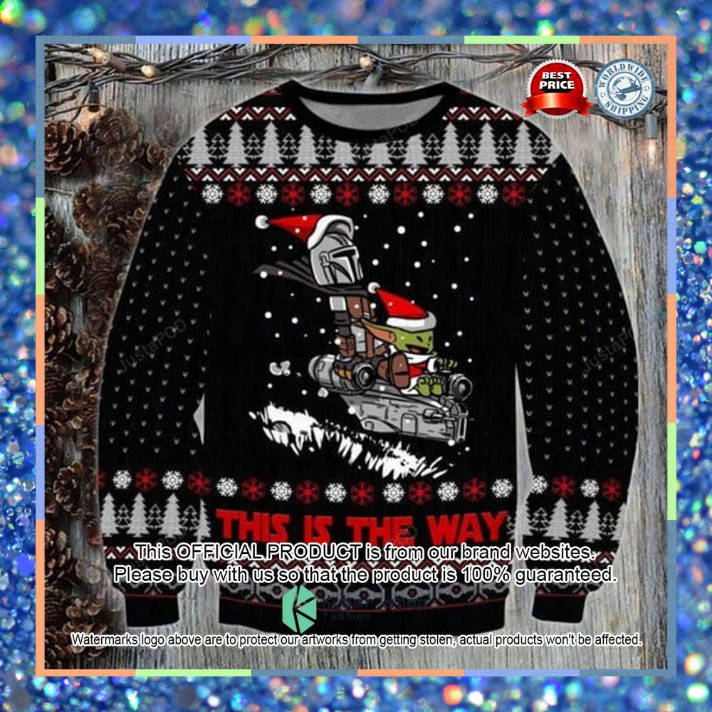 Baby Yoda This Is The Way Christmas Sweater 3 Baby Yoda This Is The Way Christmas Sweater word3
