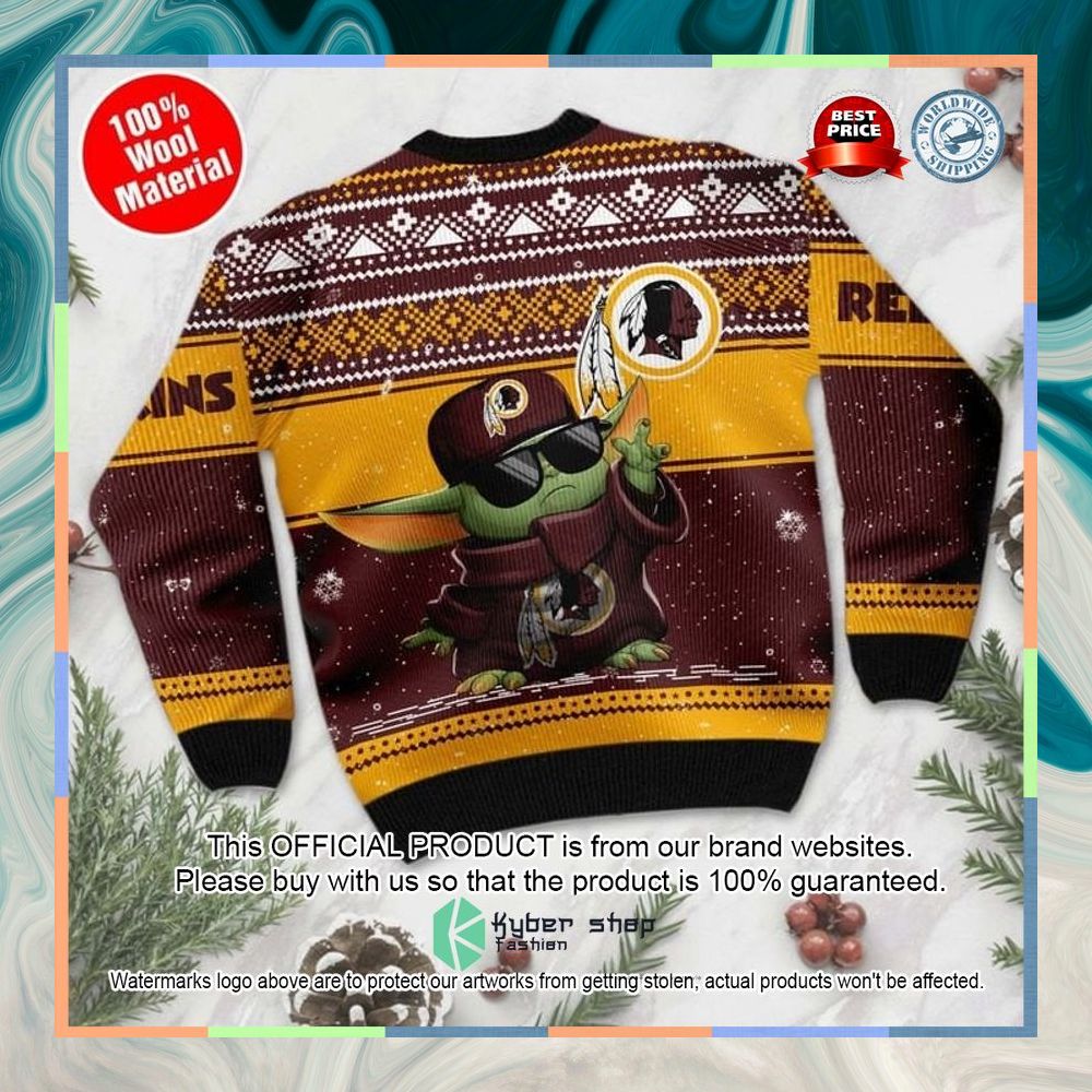 Baby Yoda Washington Redskins Christmas Sweater 5 Baby Yoda Washington Redskins Christmas Sweater word2