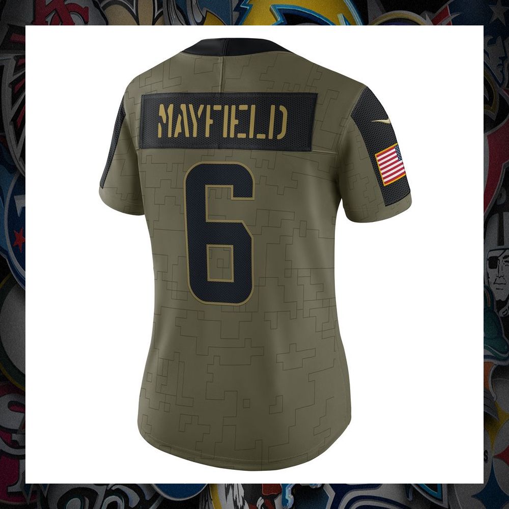 Baker Mayfield Cleveland Browns 2021 Salute To Service Limited Olive Football Jersey 7 Baker Mayfield Cleveland Browns 2021 Salute To Service Limited Olive Football Jersey word2