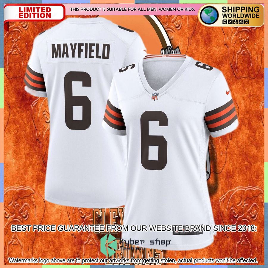 Baker Mayfield Cleveland Browns Women's White Football Jersey 4 Baker Mayfield Cleveland Browns Women's White Football Jersey word3
