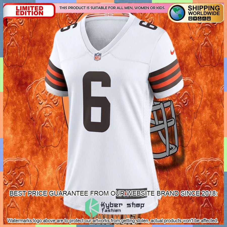 Baker Mayfield Cleveland Browns Women's White Football Jersey 5 Baker Mayfield Cleveland Browns Women's White Football Jersey word3