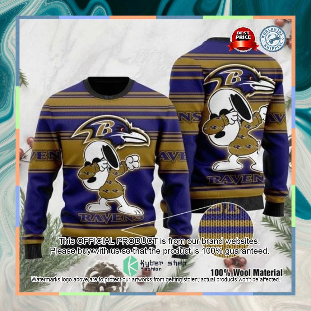 Baltimore Ravens Snoopy Dabbing Christmas Sweater 8 Baltimore Ravens Snoopy Dabbing Christmas Sweater word3
