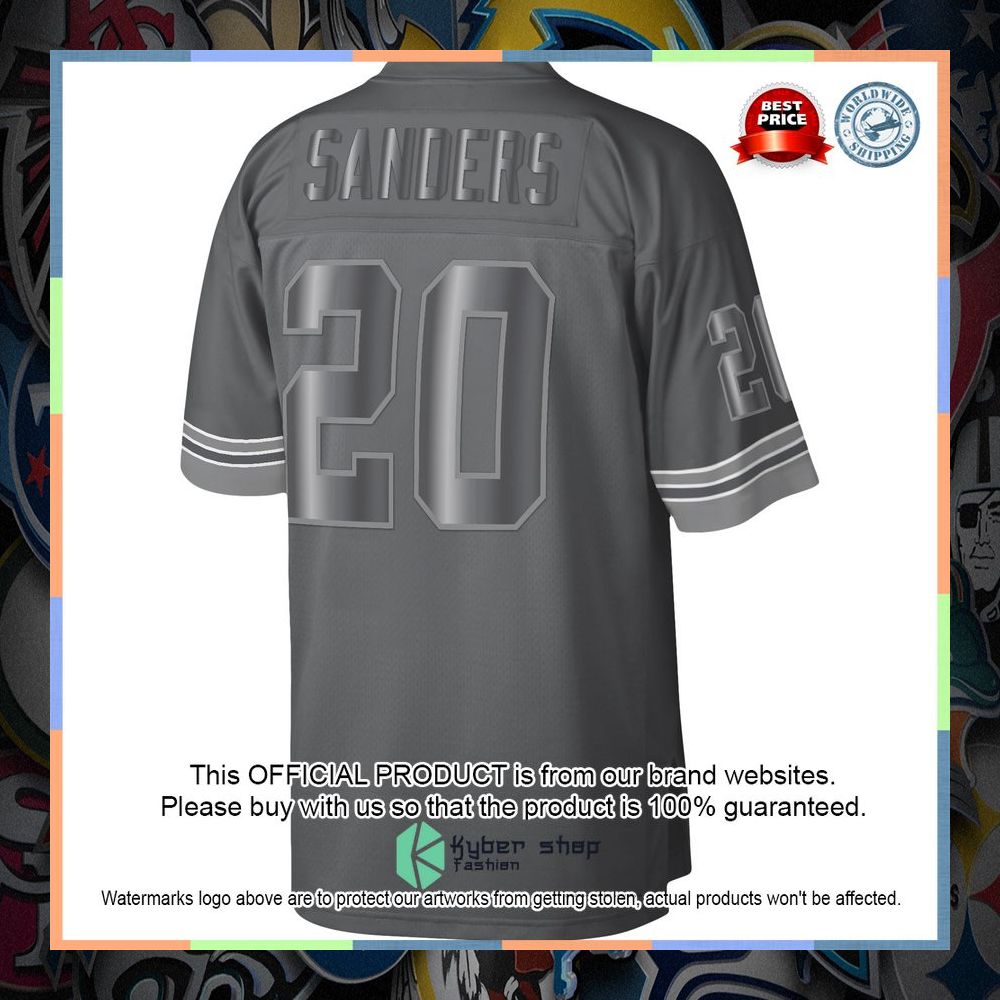 Barry Sanders Detroit Lions Mitchell & Ness 1996 Retired Metal Legacy Charcoal Football Jersey 7 Barry Sanders Detroit Lions Mitchell & Ness 1996 Retired Metal Legacy Charcoal Football Jersey word2