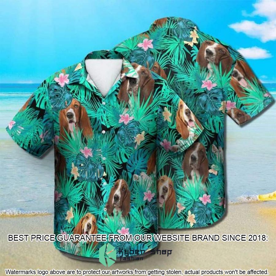 Basset Hound Summer Leaves Hawaiian Shirt