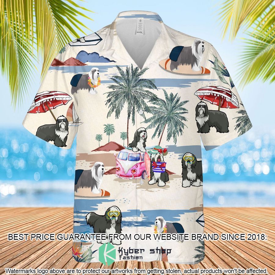 Bearded Collie Summer Beach Hawaiian Shirt