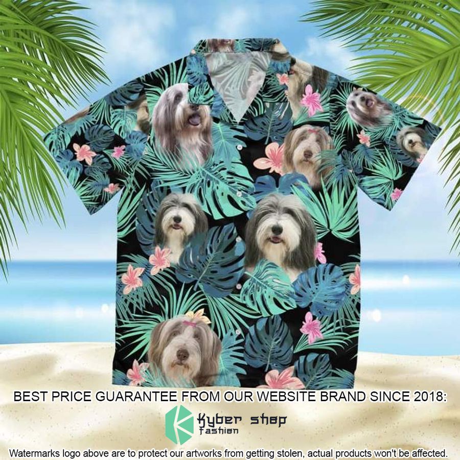 Bearded Collie Summer Leaves Hawaiian Shirt