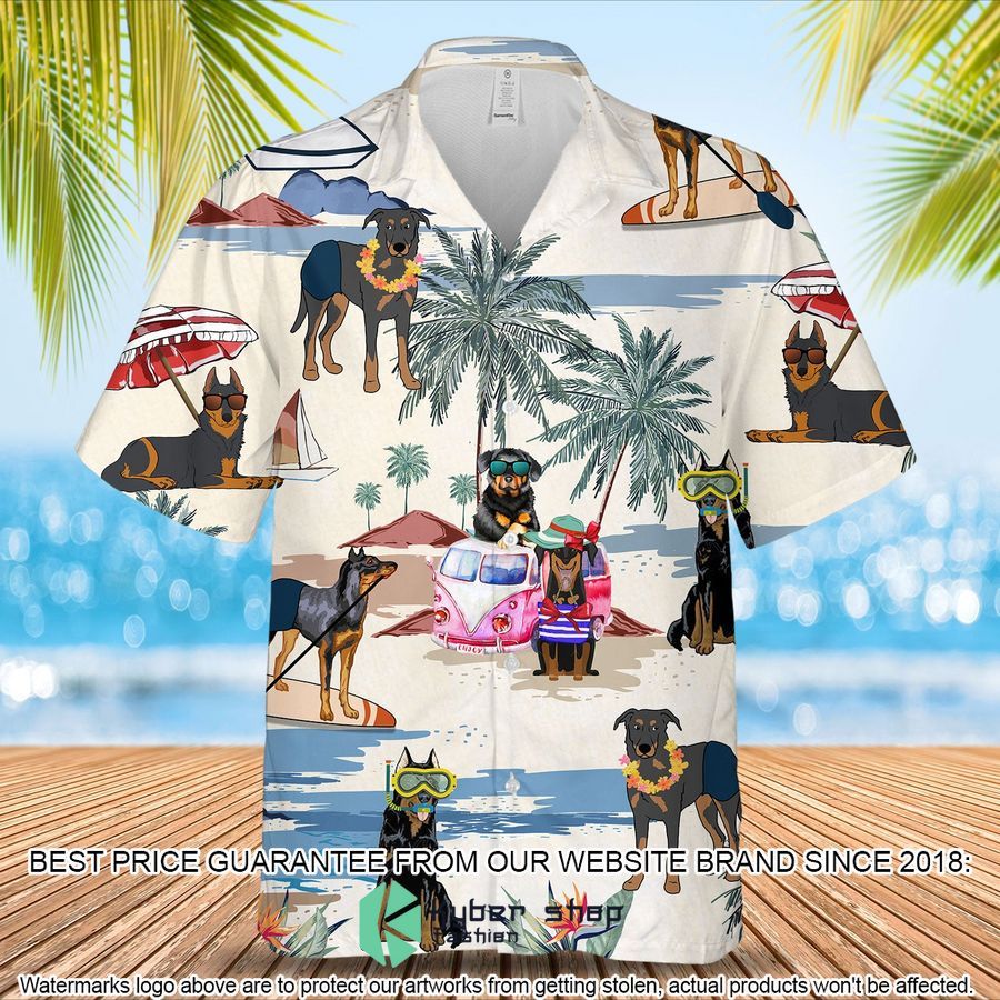 Beauceron Collie Summer Beach Hawaiian Shirt word1