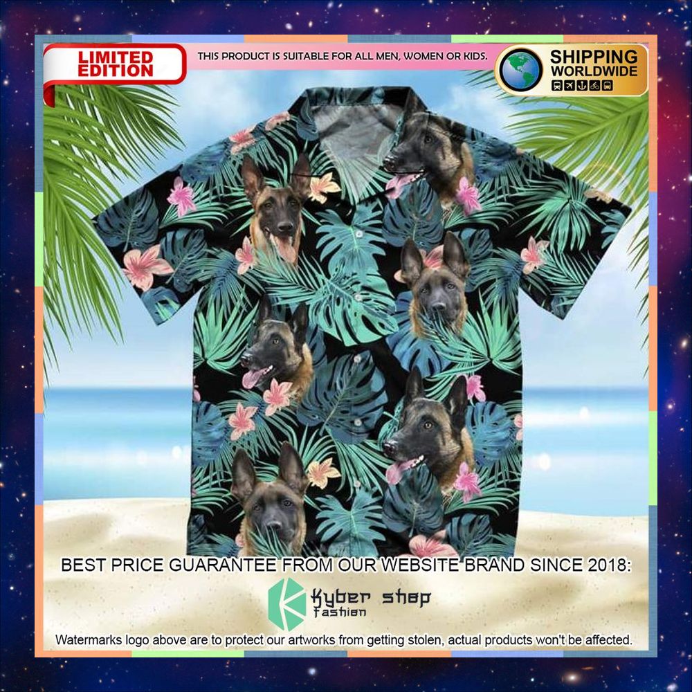 Belgian Malinois Summer Leaves Hawaiian Shirt 3 Belgian Malinois Summer Leaves Hawaiian Shirt word1